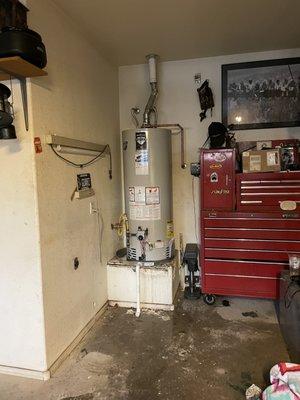 New hot water heater after the old one flooded my garage