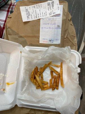 Fries. Receipt