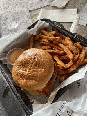 Hubby's medium Chicken sandwich and fries. He loved it!