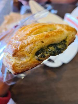 Spinach and cheese Danish side