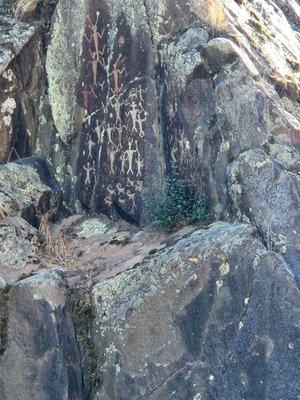 Petroglyphs left by native Americans in decades past