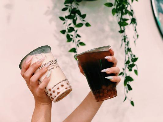 Winter Melon Milk Tea & Blueberry Green Tea