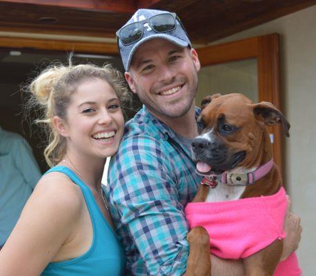 Owner Craig Jones & his wife Emily, and dog Carolina