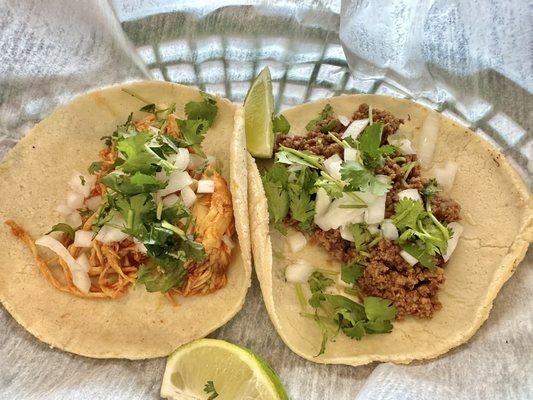 Shredded Chicken Taco and Ground Beef Taco - 4/5