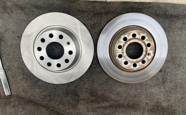 New vs old rotor