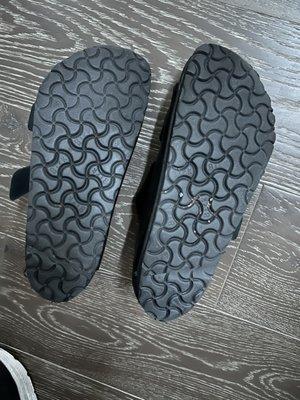 Soles of Birkenstock sandals