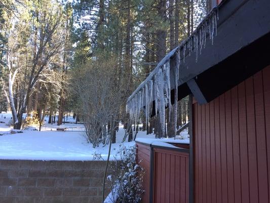 Icicles outside 104