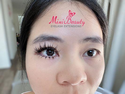 Anime style lashes Top and Bottom done Mini Beauty Eyelash