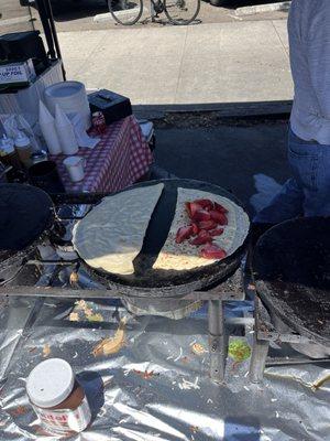 Caramel Crepe in the making