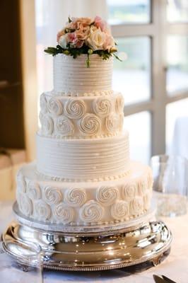 our gorgeous & delicious wedding cake made by Creative Cakes OC. it came out exactly like the photo I showed them.