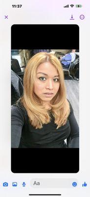 Every body love blonde w a side layer cut ...by Victor dizon ...for  appointments call or text 416-759-7761