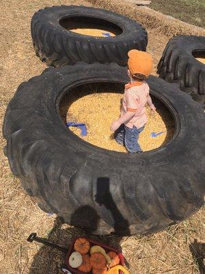 Corn kernel pit in the kids' play area