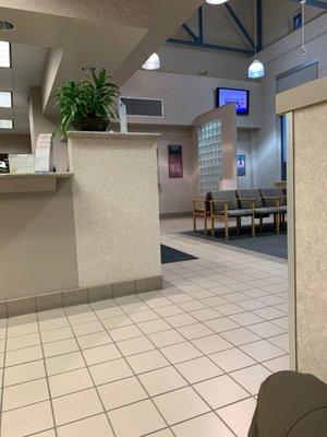 Empty waiting room. Two hour wait