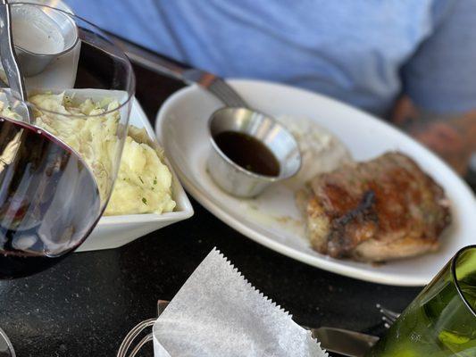 Prime rib and mashed potatoes