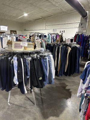 Gently used clothing in our resale shop