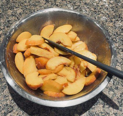 Sugar, cornstarch, lemon juice, touch of ginger for the tart