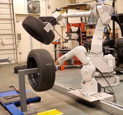 Robots used for tire installation