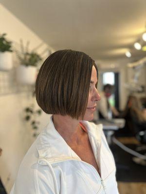 Polished bob after keratin treatment