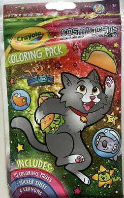 Crayola Cosmic Cats Coloring Pack with 20 Coloring pages, stickers and 4 crayons.