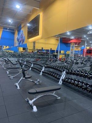 Spacious workout area.