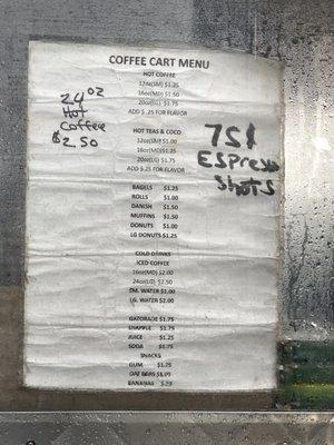 Menu! Get your coffee here!