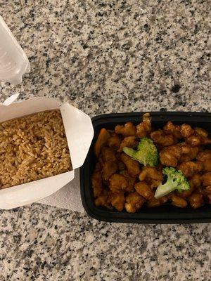 Orange Chicken with Fried Rice. Nom