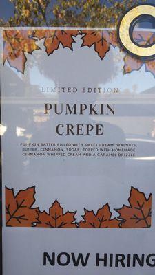 Seasonal Pumpkin crepe