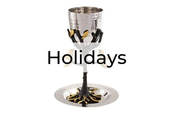 Kiddush Cups and Candlesticks, Seder Plates and Menorahs, Apple & Honey Dishes and a host of Hostess Gifts.