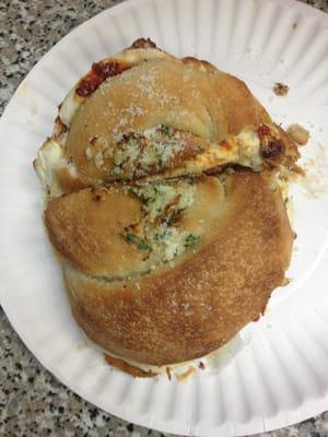 Chicken parm garlic knot. Yummy