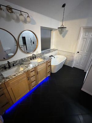 Full bathroom renovation along with motion sensor LED lighting

Keller, Texas