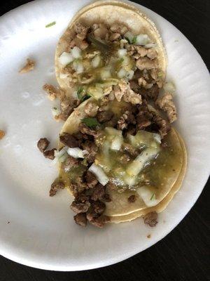 Chicken & Asada tacos