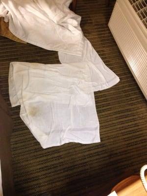 Towels soaked in front of the ac