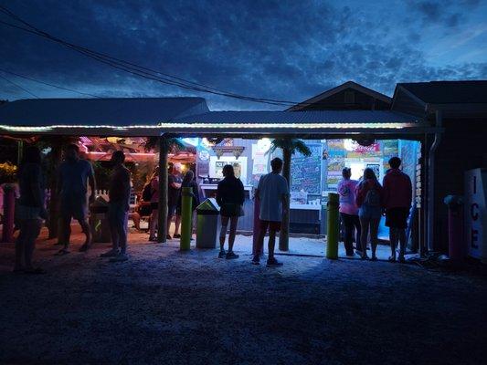 The hut at night