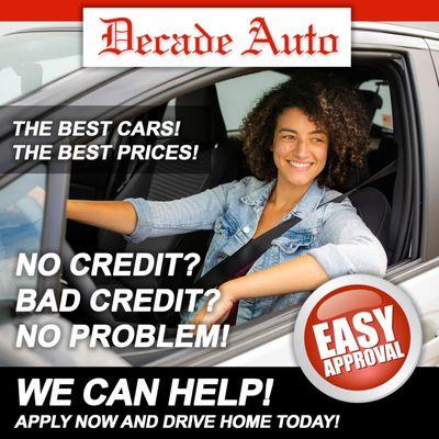 Decade Auto can help you get great financing for your vehicle