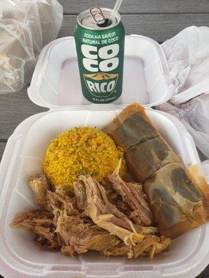 Christmas special pork,rice and Pasteles