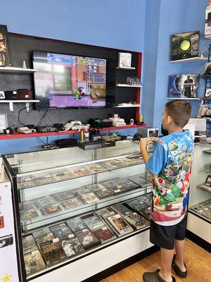 Try out the games you are interested in before you buy! We love this place!