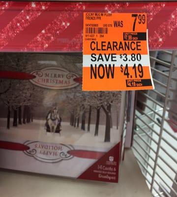 Looks like the cards are on clearance to me. Wait, what does that small print say?