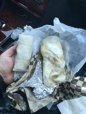 The one on the right is the Cafe Cocina burrito.