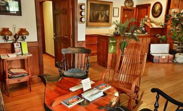 our lobby & reception/breakfast! bagels. muffins, fruit, & juice, coffee, tea and more!