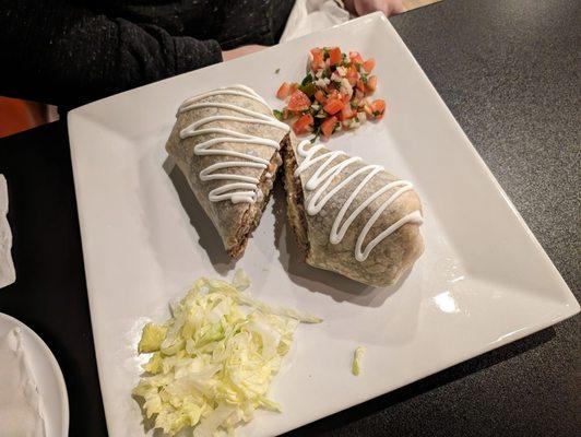 Seasoned pork burrito