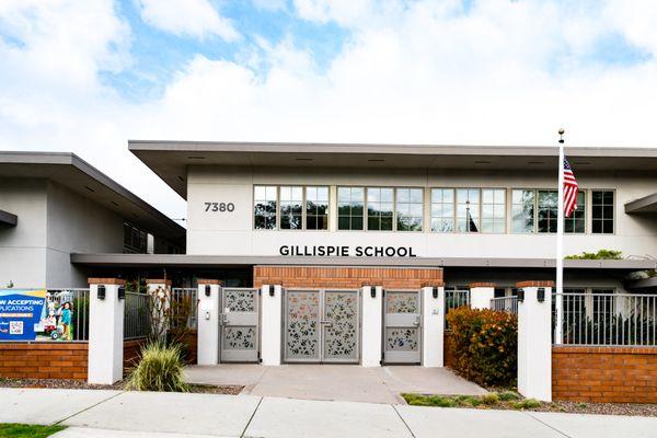 Gillispie School's Girard Avenue entrance.