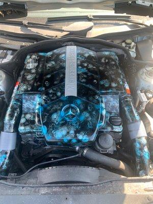 Hydro dip engine cover