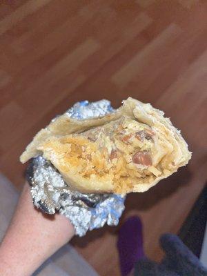 Super small "super" burrito that had guacamole in it when I asked for it on the side.