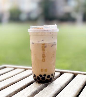 Royal Ceylon Milk Tea With Tiramisu Puff Cream + boba