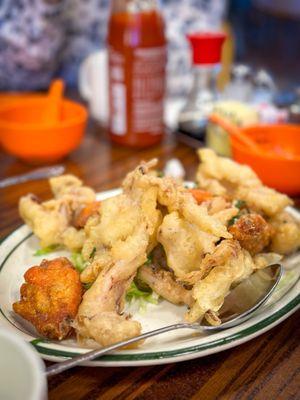 happy hour special - fried squid and chicken wings