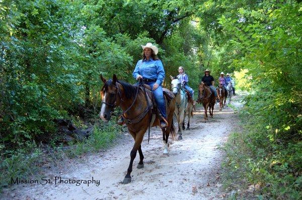 Saddle up and enjoy some spectacular views as you ride along Dinosaur Valley State Park scenic trails...