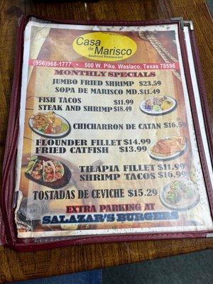 Menu Item with address