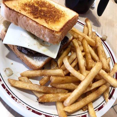 Patty Melt and Fries