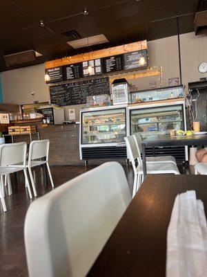 POV of the counter and food display.