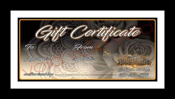 As of Monday I will have Gift Certificates Available for any amount for your Holiday Gifts. #eljavierborboa #inkztattoocompany